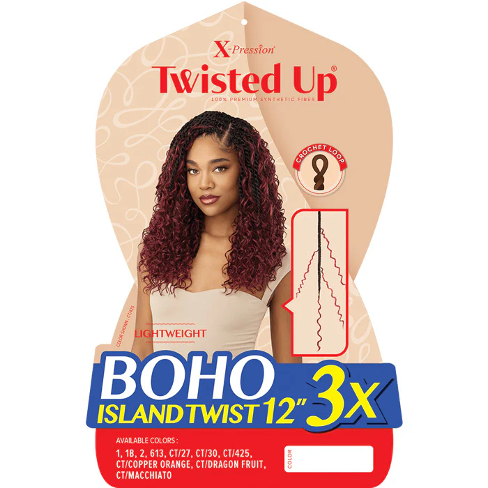 Outre X-Pression Twisted Up Pre-Loop Crochet Braid - BOHO ISLAND TWIST 12" 3X - Image 3