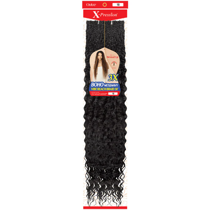 Outre X-Pression Twisted Up Pre-Loop Crochet Braid - BOHO WET&WAVY VIBE BEACH BRAID 30" 3X - Image 2