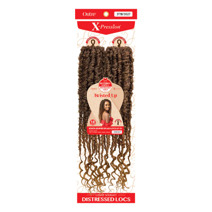 Outre X-Pression Twisted Up Pre-Looped Crochet Braid - 2X BONITA SUMMER SPLASH LOCS 18" - Image 2