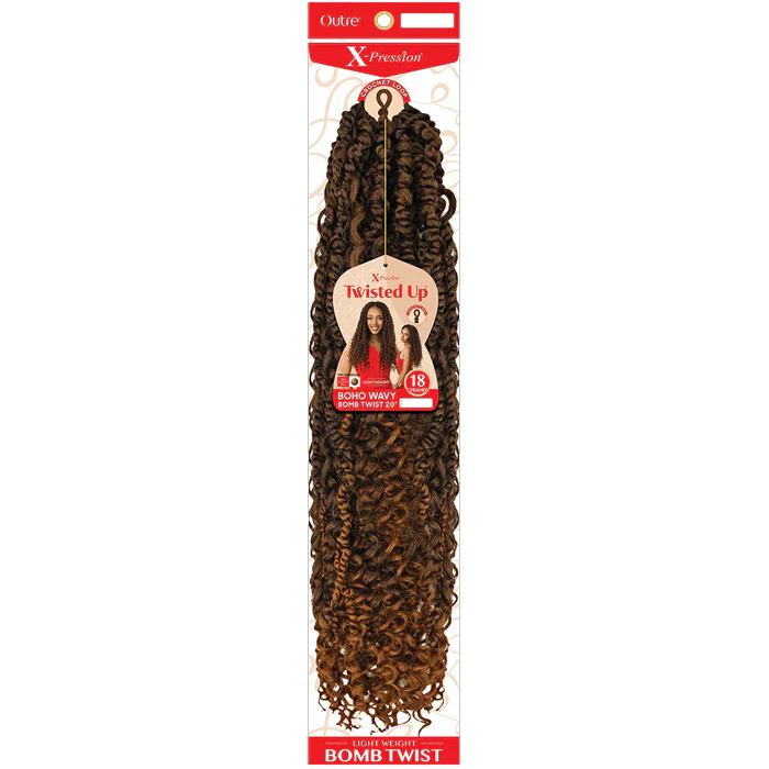 Outre X-Pression Twisted Up Pre-Looped Crochet Braid - BOHO WAVY BOMB TWIST 20" - Image 4