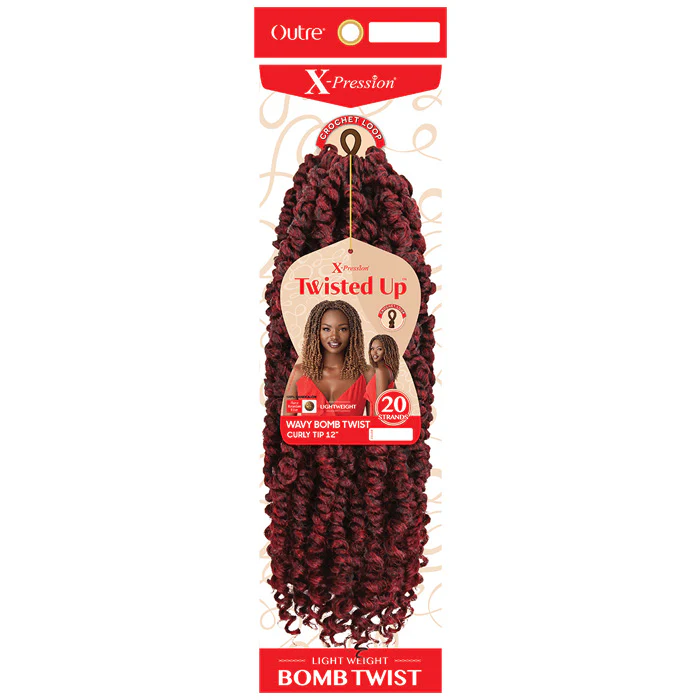 Outre X-Pression Twisted Up Pre-Looped Crochet Braid - WAVY BOMB TWIST CURLY TIP 12" - Image 4