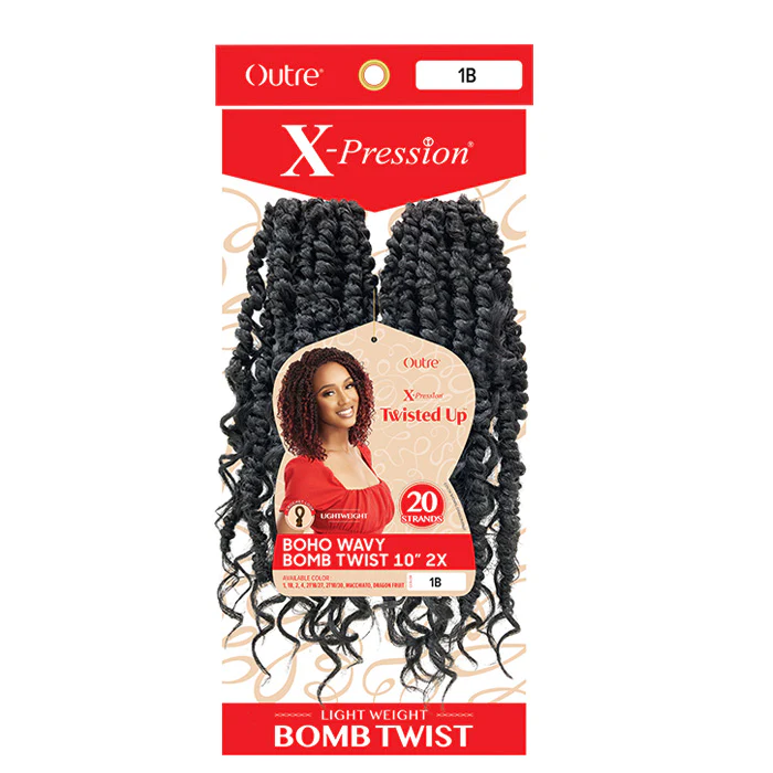 Outre X-Pression Twisted Up Pre-Looped Crochet Braids - BOHO WAVY BOMB TWIST 10" 2X - Image 2