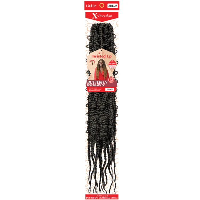 Outre X Pression Twisted Up Pre-Looped Crochet Braids - BUTTERFLY BOX BRAID 24" - Image 2
