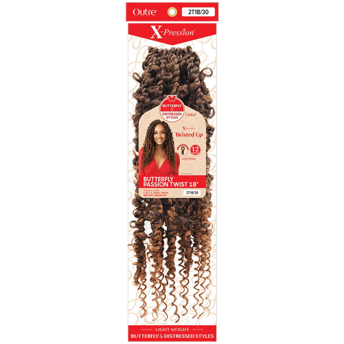 Outre X-Pression Twisted Up Pre-Looped Crochet Braids - BUTTERFLY PASSION TWIST 18" - Image 3