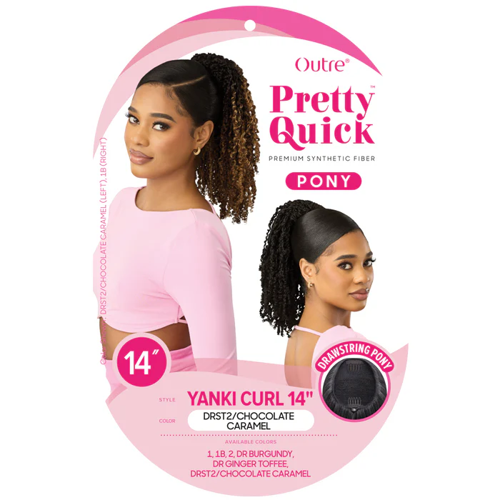 Pretty Quick By Outre Drawstring Ponytail - YANKI CURL 14" - Image 4