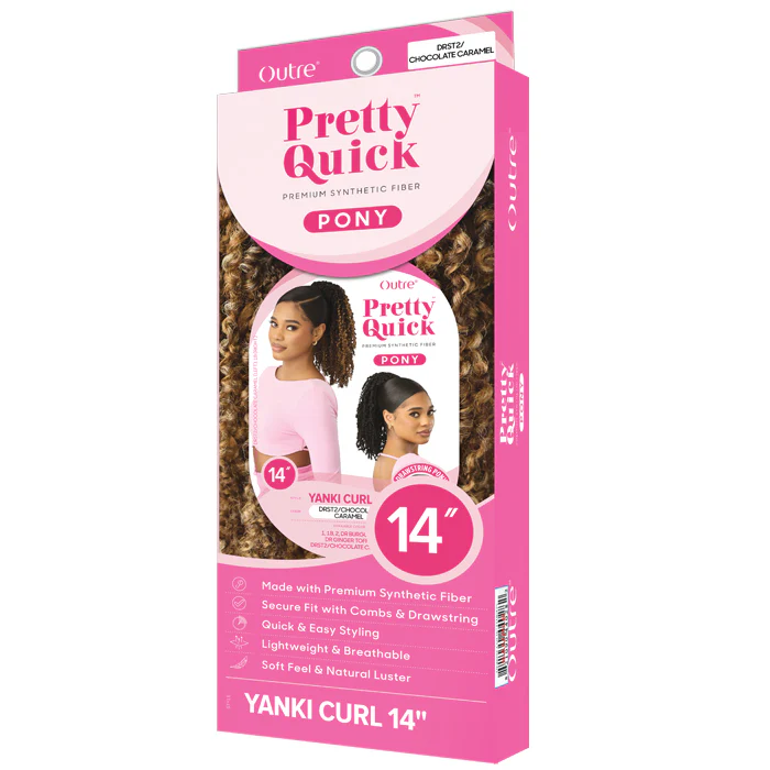 Pretty Quick By Outre Drawstring Ponytail - YANKI CURL 14" - Image 5
