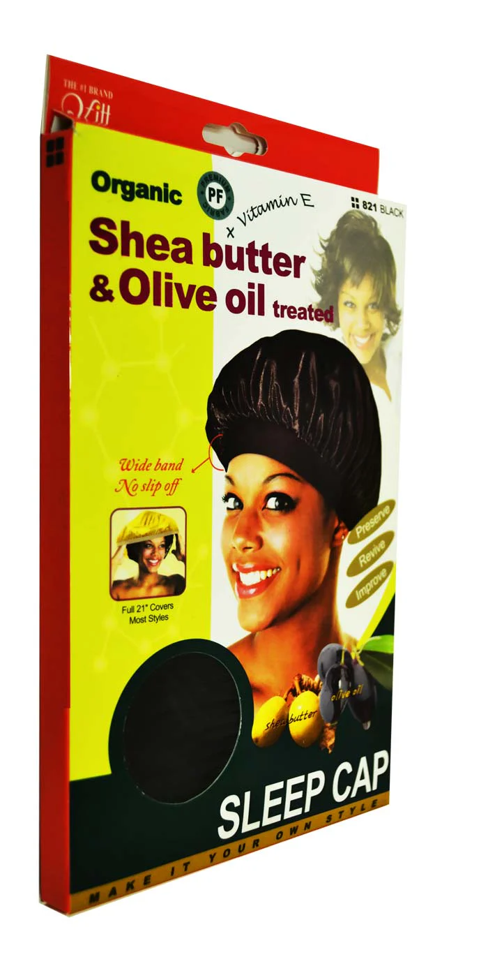 Qfitt Organic Shea Butter & Olive Oil Treated SLEEP CAP (821 Black) - Image 2