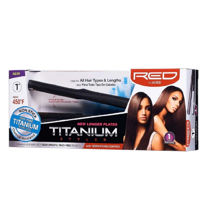 RED 1" NEW Titanium Styler Flat Iron - Image 2