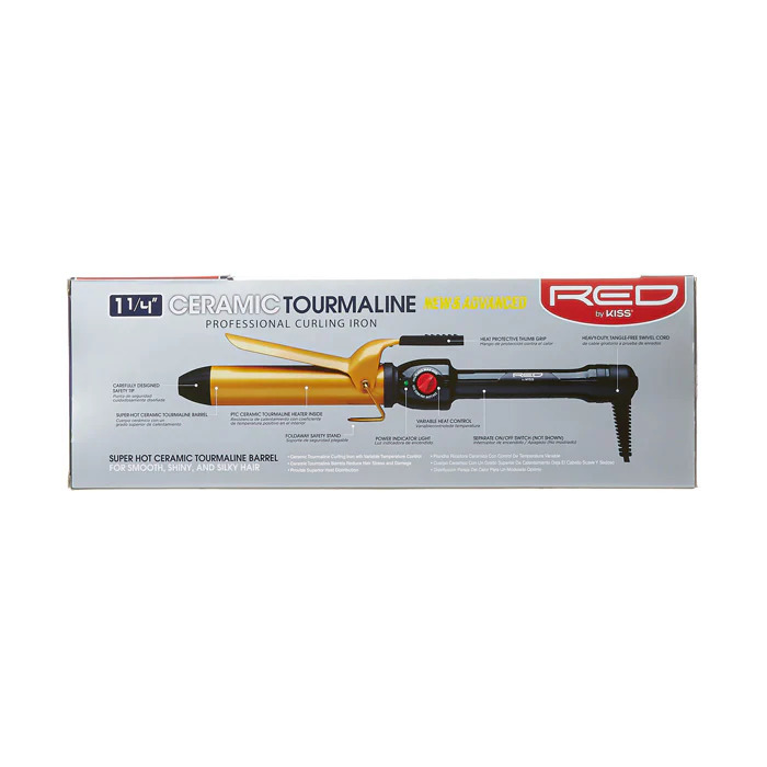 RED by Kiss Ceramic Tourmaline Professional Curling Iron 1 1/4" - Image 5