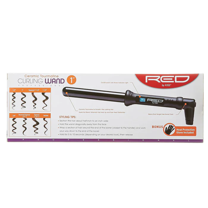 RED by Kiss Ceramic Tourmaline CURLING WAND - Image 4
