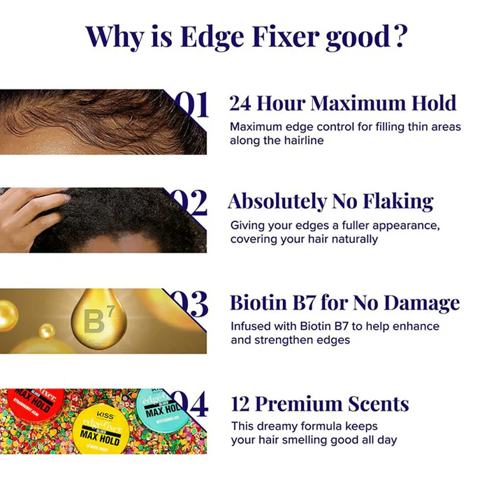 Red By Kiss Edge Fixer 24 Edge Control Max Hold Non-Flaxing Wax Gel - 1.01 Fl.Oz (30 ml) - Image 5