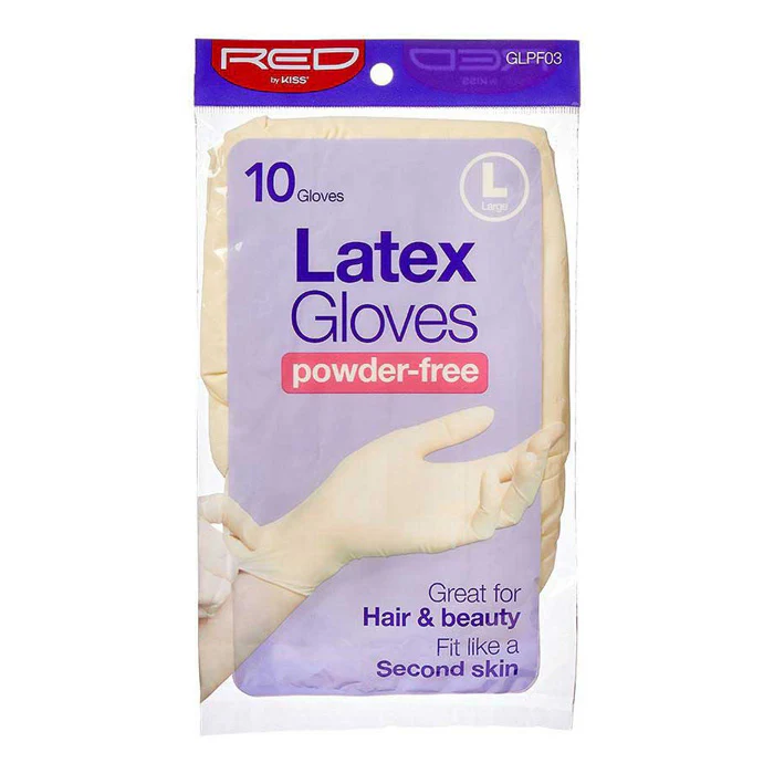 Red By Kiss Powder-Free Latex Gloves 10 Pcs/Pack - Image 3