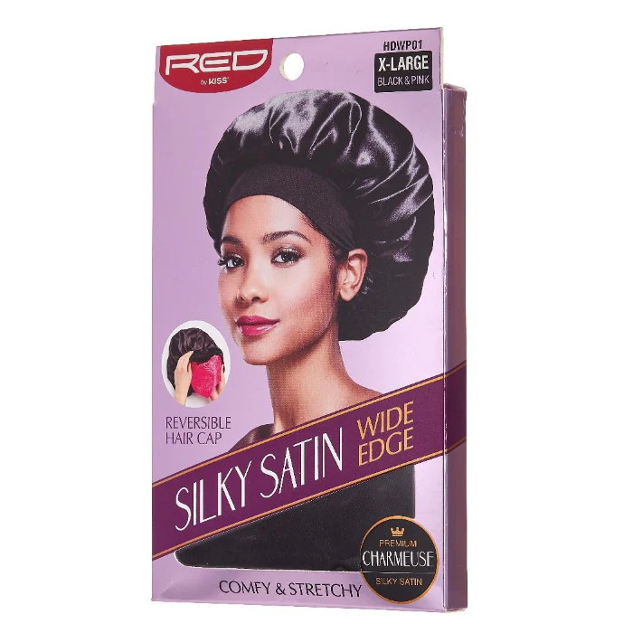 Red by Kiss X Large Silky Satin Wide Edge Reversible Hair Cap - Image 2