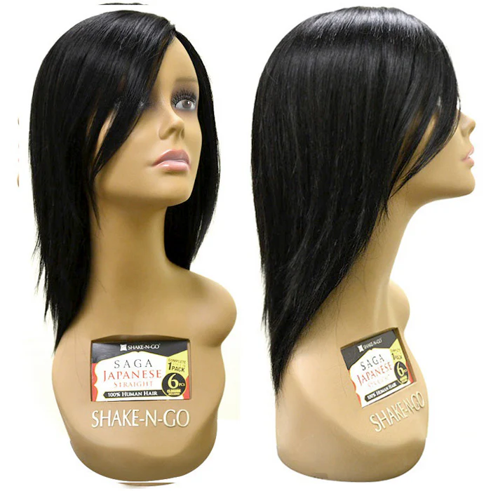 Saga 100% Human Hair Weave and Closure - JAPANESE STRAIGHT 6 Pcs 10S" - Image 3