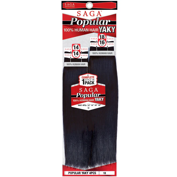 Saga 100% Human Hair Weave - POPULAR YAKY 4 PCS (10-20") - Image 7