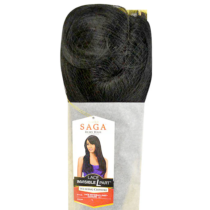 Saga Remy 100% Human Hair Lace Invisible L Part Weaving Closure - YAKI 10/12" - Image 4
