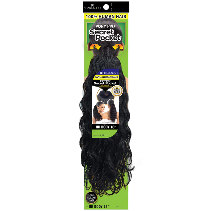 Secret Pocket By Shake N Go Pony Pro Human Hair Wrap Ponytail - HH BODY 18" - Image 3
