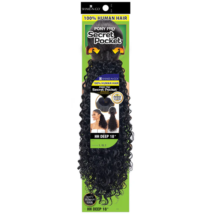 Secret Pocket By Shake N Go Pony Pro Human Hair Wrap Ponytail - HH DEEP 18" - Image 3