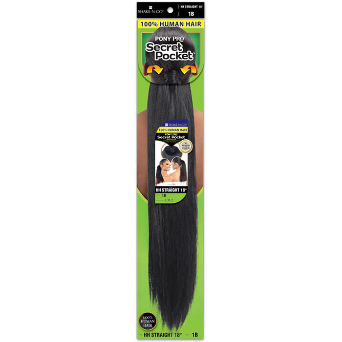 Secret Pocket By Shake N Go Pony Pro Human Hair Wrap Ponytail - HH STRAIGHT 18" - Image 3