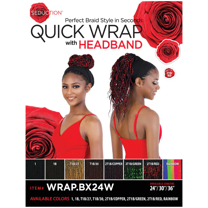 Seduction Quick Wrap with Headband Wig - WRAP.BX24W / WRAP.BX36W (24"/36") BOX BRAID - Image 4