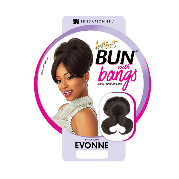 Sensationnel 100% Premium Fiber Instant Bun with Bangs EVONNE - Image 5
