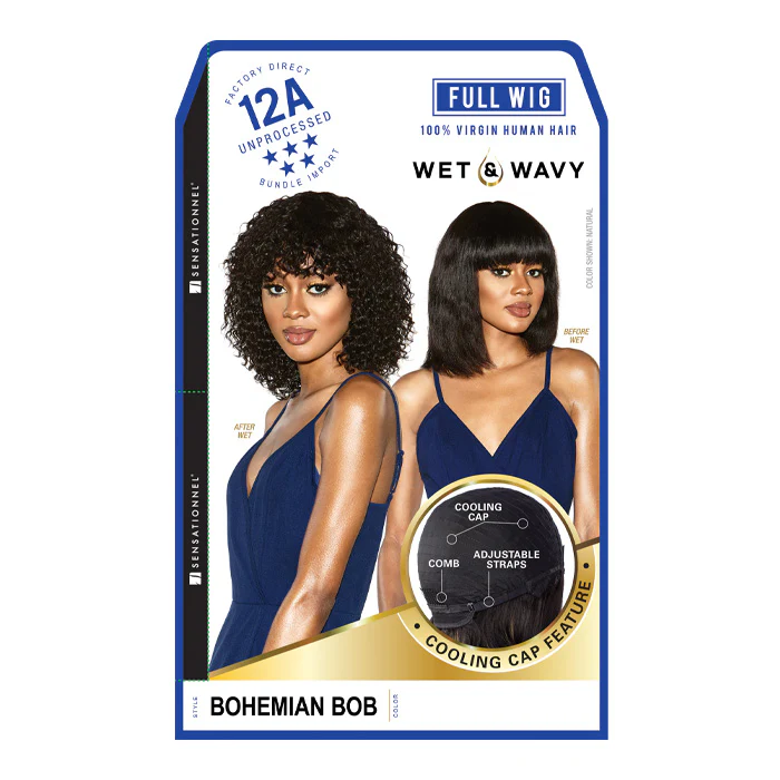 Sensationnel 12A 100% Virgin Human Hair Wet & Wavy Full Wig - BOHEMIAN BOB - Image 5