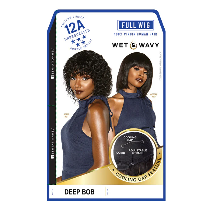 Sensationnel 12A 100% Virgin Human Hair Wet & Wavy Full Wig - DEEP BOB - Image 5