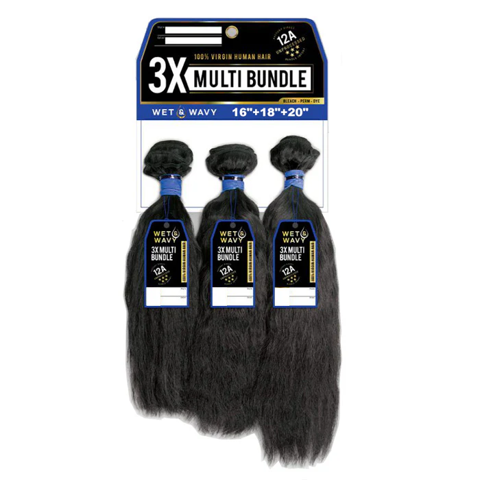Sensationnel 100% Virgin Human Har 12A Weave Bundle - WET & WAVY 3X 16/18/20"