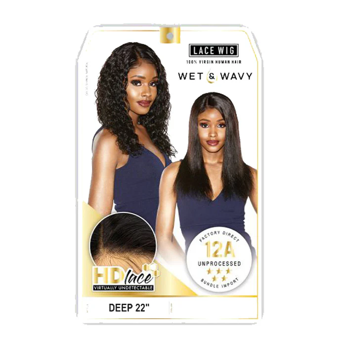 Sensationnel Unprocessed Virgin Human Hair 12A Wet & Wavy HD Lace Front Wig Deep 22 - Image 5