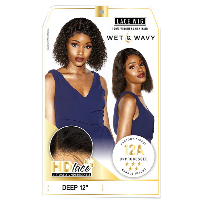 Sensationnel Unprocessed Virgin Human Hair 12A Wet & Wavy HD Lace Wig - Deep 12 - Image 8
