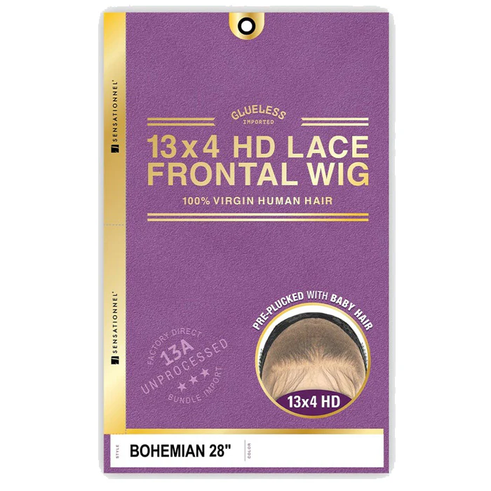 Sensationnel 13A 100% Virgin Human Hair Glueless 13x4 HD Lace Frontal Wig - BOHEMIAN 20"/28" - Pre-Plucked - Image 5