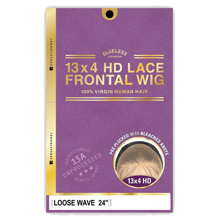 Sensationnel 13A 100% Virgin Human Hair Glueless 13x4 HD Lace Frontal Wig - LOOSE WAVE 20"- Pre-Plucked - Image 4