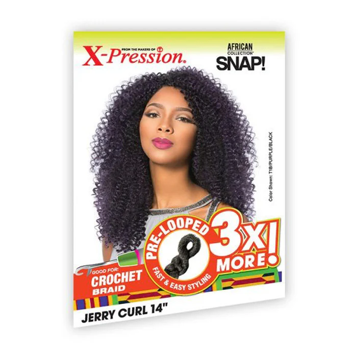Sensationnel African Collection SNAP 3x Pre-Looped Crochet Braid JERRY CURL 14 Inch - Image 6