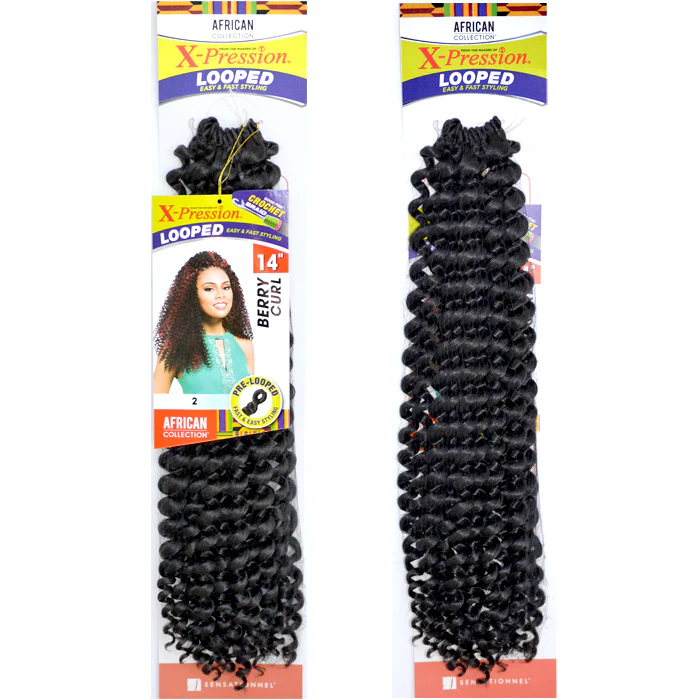 Sensationnel African Collection X-Pression Pre-Looped Crochet Braid - BERRY CURL 14" - Image 3