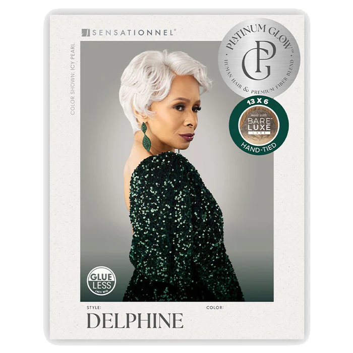 Sensationnel Bare Lace Platinum Glow Glueless Human Hair Blend 13x6 Hand-Made Lace Front Wig - DELPHINE - Image 4