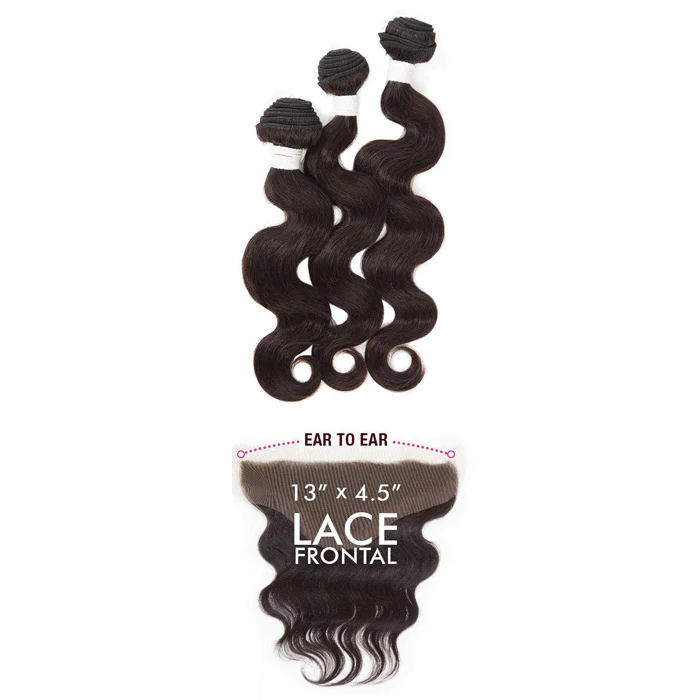Sensationnel Bare & Natural 100% Virgin Remi Human Hair Weave 13x4.5" Lace Front Closure Bundle - BODY WAVE 10-22" - Image 5
