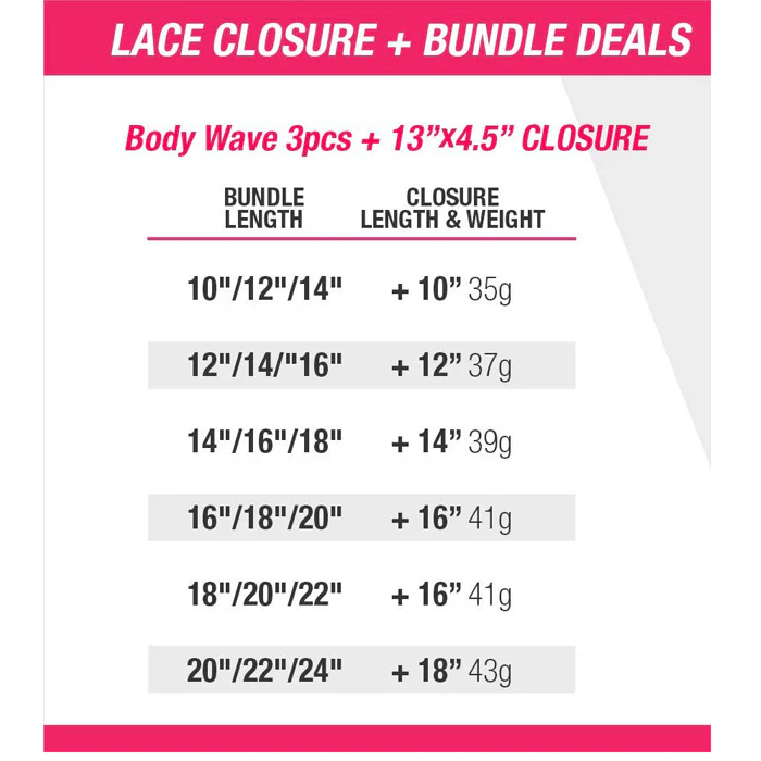 Sensationnel Bare & Natural 100% Virgin Remi Human Hair Weave 13x4.5" Lace Front Closure Bundle - BODY WAVE 10-22" - Image 6