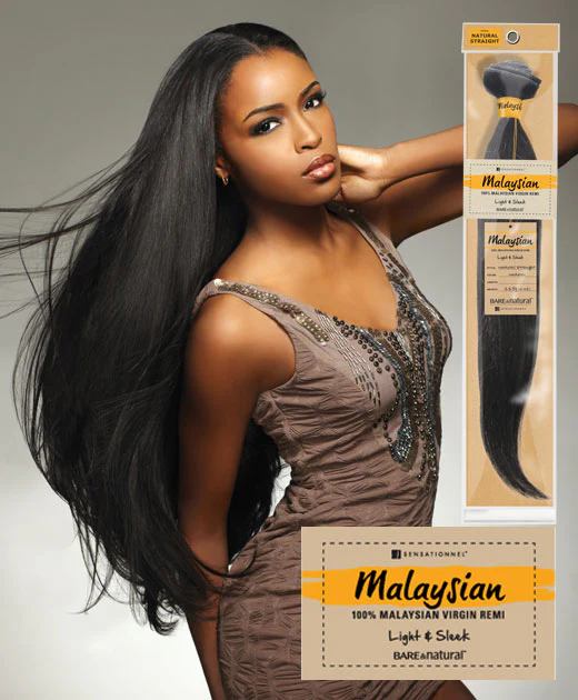 Sensationnel Bare & Natural Malaysian 100% Virgin Remi Weave - NATURAL STRAIGHT 10/12" - Image 2