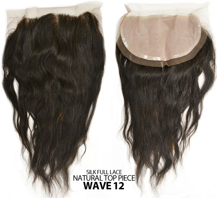 Sensationnel Bare & Natural 100% Brazilian Virgin Remi SILK FULL LACE NATURAL TOP 3 WAY PARTING PIECE STRAIGHT / BODY / WAVY 12" (4 x 4) - Image 3