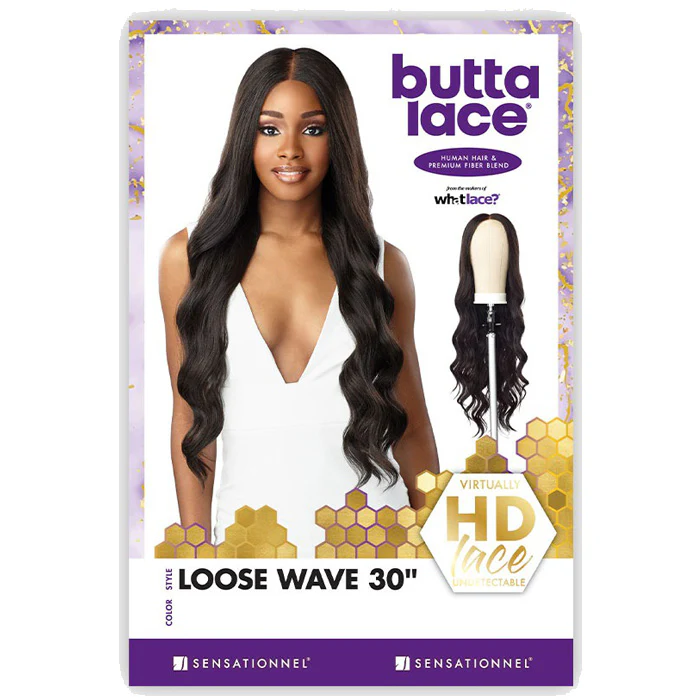 Sensationnel Butta Lace Human Hair Blend HD 5" Deep Parting Lace Front Wig - LOOSE WAVE 30 - Image 6