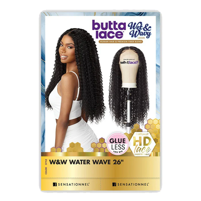 Sensationnel Butta Lace Wet and Wavy Glueless Human Hair Blend HD Lace Front Wig - W&W WATER WAVE 26 - Image 7