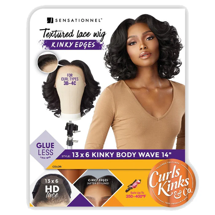 Sensationnel Curls Kinks & Co Glueless Kinky Edges 13x6 HD Lace Front Wig - 13x6 KINKY BODY WAVE 14" - Image 7