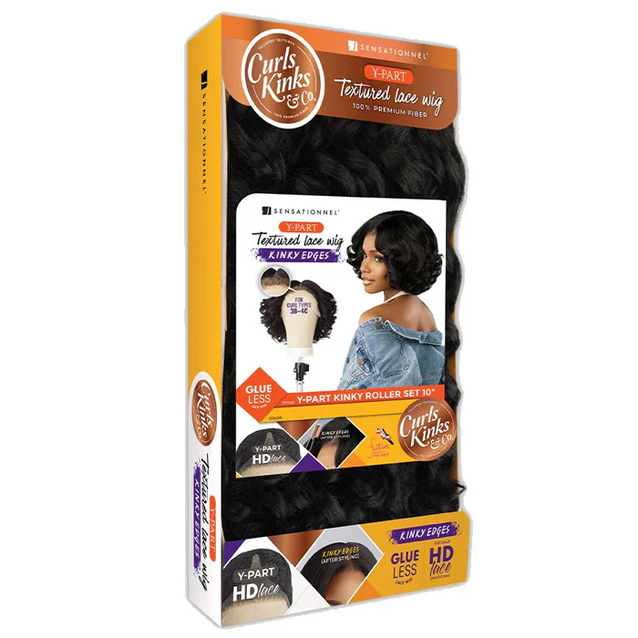 Sensationnel Curls Kinks & Co Kinky Edges Y-Part Glueless HD Lace Front Wig - Y-PART KINKY ROLLER SET 10" - Image 5