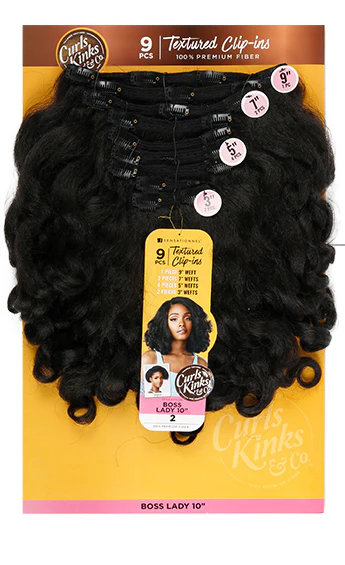 Sensationnel Curls Kinks & Co Textured Clip-In Weave 9 PCS - BOSS LADY/TOP LADY 10" - Image 5