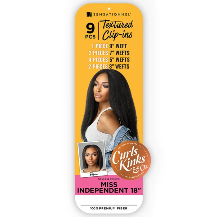 Sensationnel Curls Kinks & Co Textured Clip-Ins Weave 9 PCS - MISS INDEPENDENT 18" - Image 6