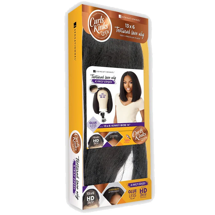 Sensationnel Curls Kinks Texture Glueless 13x6 HD Lace Front Wig - 13x6 KINKY BOB 14 - Kinky Edges - Image 6