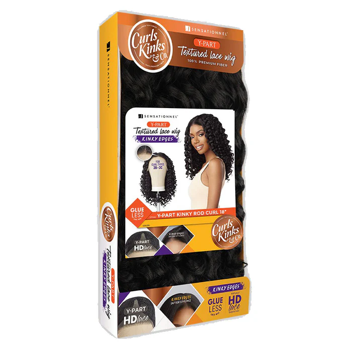 Sensationnel Curls Kinks Textured Glueless HD Lace Front Wig - Y-PART KINKY ROD CURL 18" - Kinky Edges - Image 5