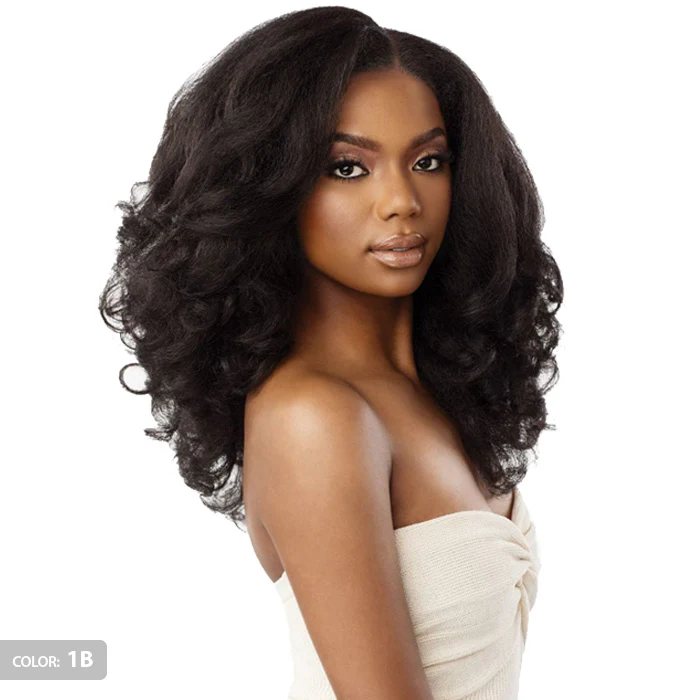 Sensationnel Curls Kinks Textured Lace Kinky Edges Glueless HD Lace Front Wig - Y-PART KINKY ROLLER SET 16" - Image 3