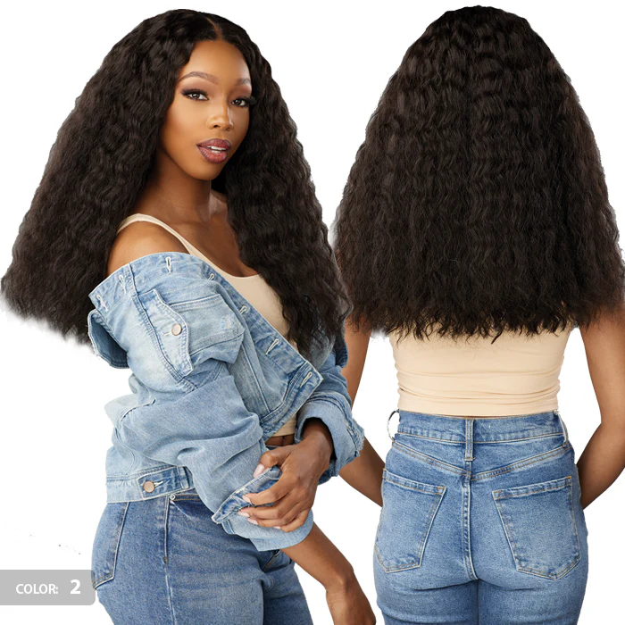 Sensationnel Curls Kinks Textured Lace Kinky Edges Glueless Y-Part HD Lace Front Wig - KINKY BRAID OUT 20" - Image 2