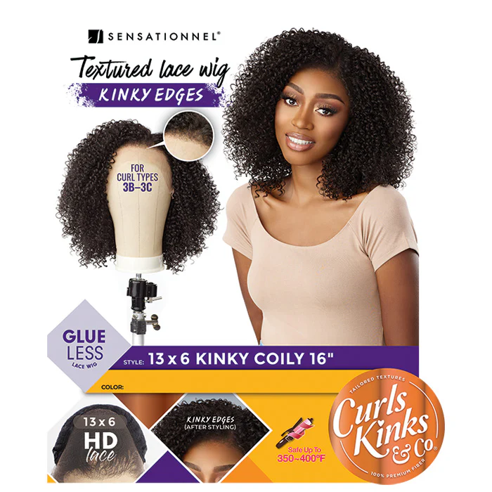 Sensationnel Curs Kinks & Co Glueless Kinky Edges 13x6 HD Lace Front Wig - 13x6 KINKY COILY 16" - Image 7